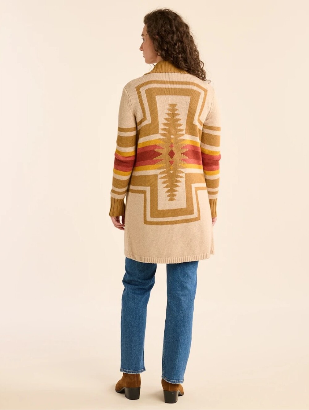 Pendleton Harding Wool Blend Open Cardigan Sandshell Small - Picture 3 of 11